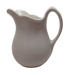 Vintage Pomona White Ceramic Pitcher Scalloped Rim 5-43 Farmhouse Decor